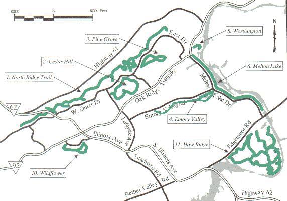 Oak Ridges Trail Map Greenways Oak Ridge Trail Maps